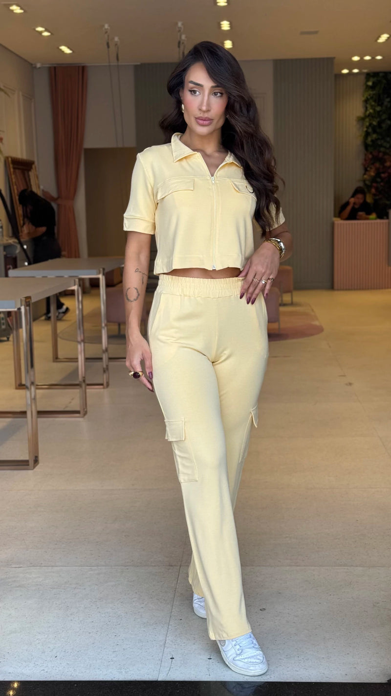 Conjunto Moletinho Blusa Polo & Calça Vera