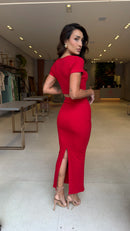 Conjunto Canelado Cropped & Saia Rynara