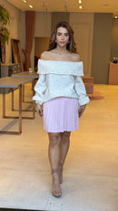 Saia Tricot Modal Plissada Sandy