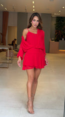 Macaquinho Chiffon Lizzie Vermelho