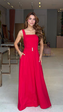 Vestido Longo Charlote Vermelho
