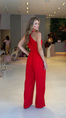 Macacão Viscolinho Eloá Vermelho