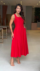 Vestido Linho Paloma Vermelho