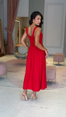 Vestido Linho Paloma Vermelho