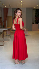 Vestido Linho Paloma Vermelho