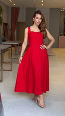 Vestido Linho Paloma Vermelho