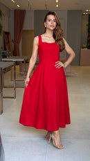 Vestido Linho Paloma Vermelho